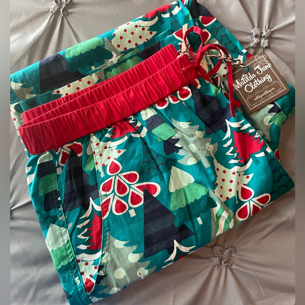 XL Matilda Jane Holiday Spirit Christmas Tree PJ Pant NWT